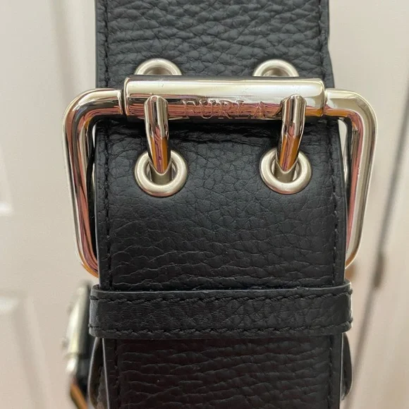 Furla Shoulder Bag Black Pebbled Leather - Picture 16 of 16